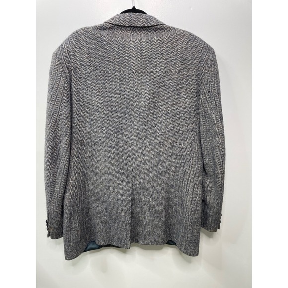 Anderson Little Blazer Harris Tweed 100% Wool Herringbone USA Leather Button‎ 44 - Picture 4 of 16